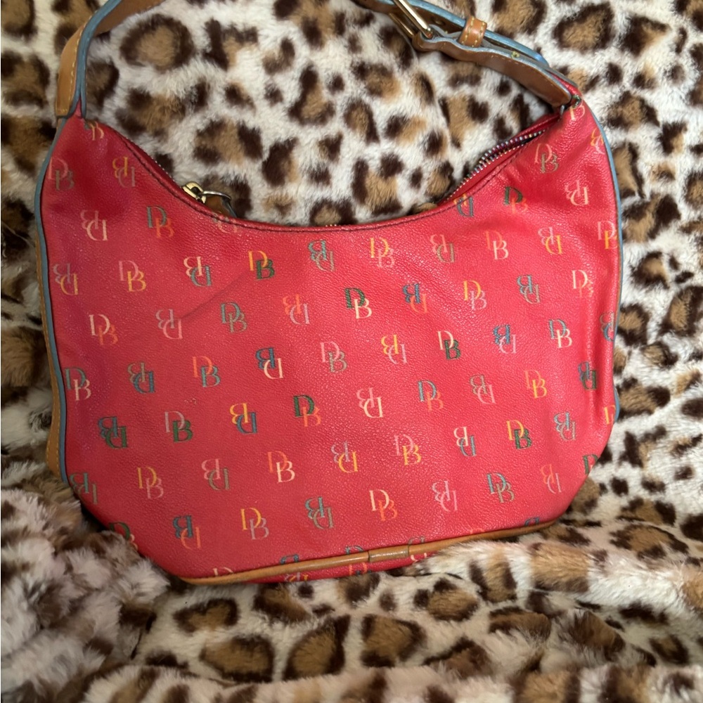Dooney & Bourke Red Hobo with Signature Monogram